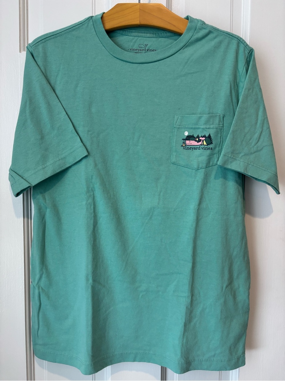 Vineyard Vines Camper Whale Greenwich Green, size M (10-12) kids